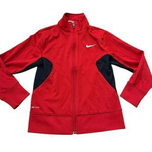 Nike Dri-Fit red full zip athletic sweater size small
